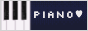 badge with piano keys that reads 'piano' for people who like playing piano, or the instrument in general